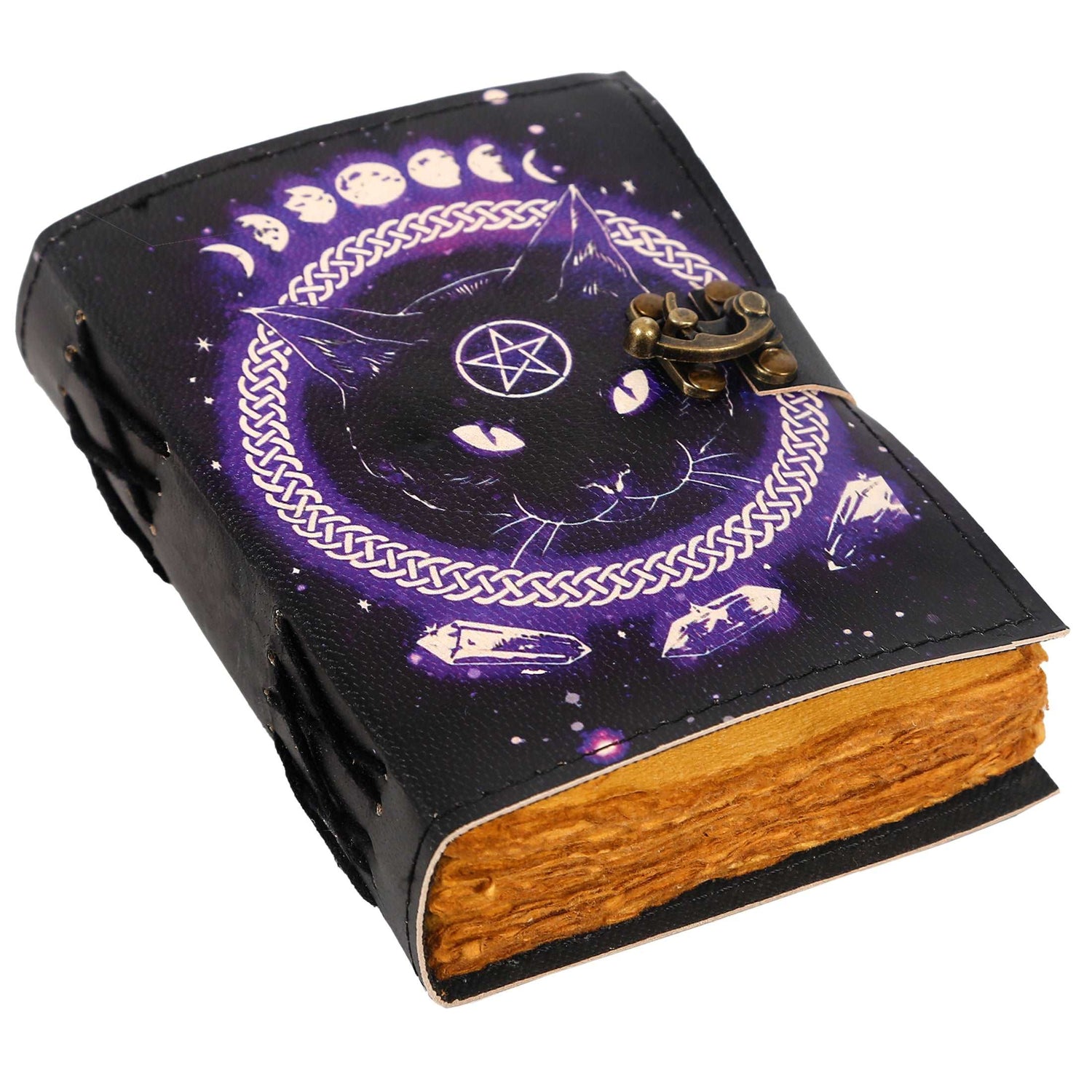 Egyptian Cat Goddess Handmade vintage leather journal journal Blank spell book of shadows
