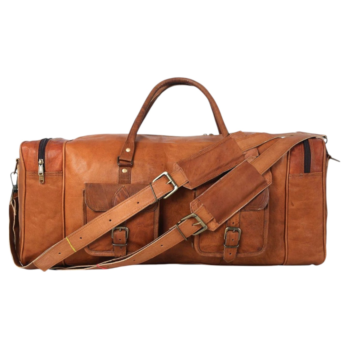 Personalized Men’s Leather Travel Duffel Bag