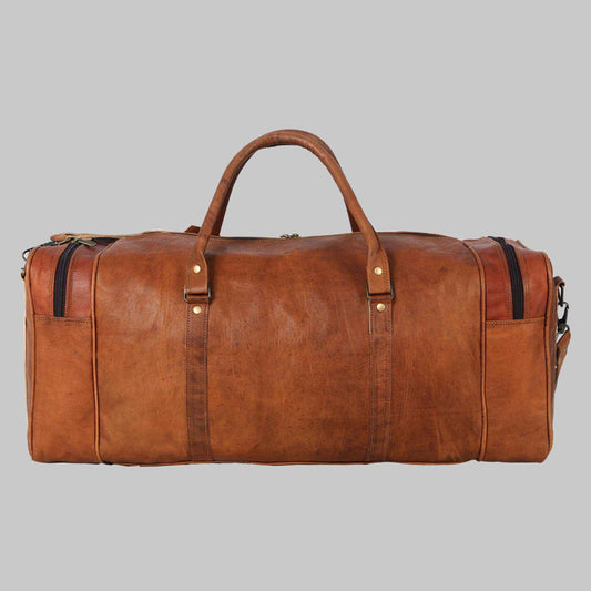 Personalized Men’s Leather Travel Duffel Bag