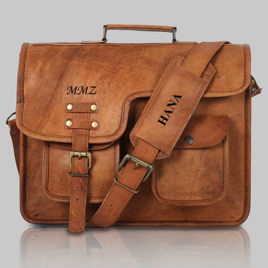 Genuine Leather Business Laptop Messenger Bag