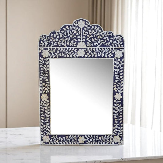 Handmade MOP Inlay Mirror Frame – Modern Mother of Pearl Wall Decor by HANA EXPORTS