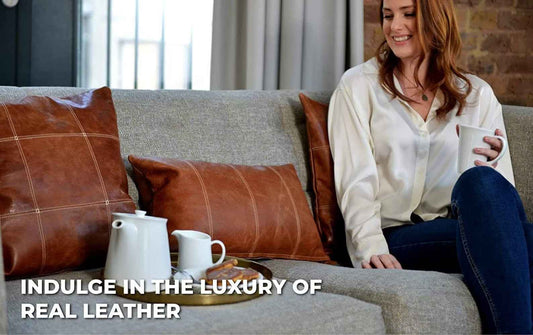 Light Brown Leather Pillow Cover – Decorative Sofa