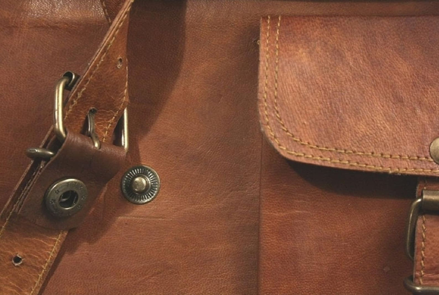 Men's Personalized Leather Laptop Messenger Briefcase - Hana Exports