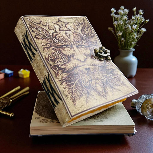 Handmade Leather Journal Notebook with Deckle Edge Paper & Brass C Clasp – A4 & A5 Sizes