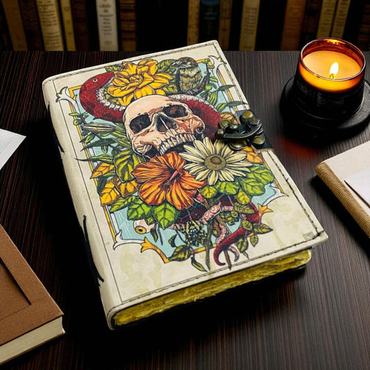 Handmade Leather Journal with Deckle Paper – A4 A5 Notebook with Brass C Clasp | Hana Exports