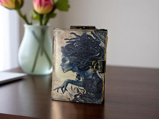 Handmade Vintage Leather Journal with Clasp | Grimoire Spell Book | Gift for Writers & Artists