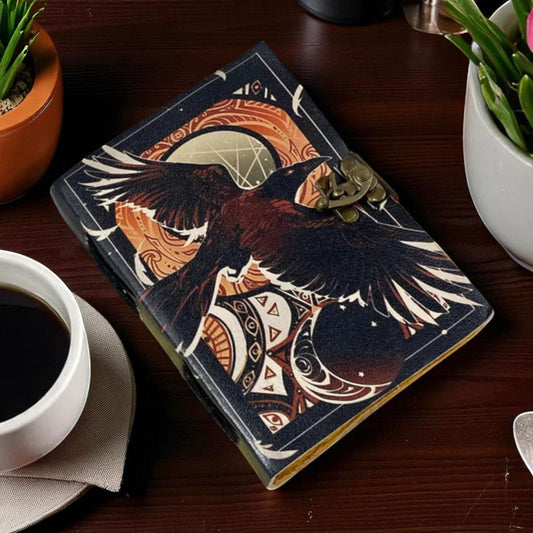 Handmade Leather Journal A4 A5 with Deckle Edge Paper & Brass Clasp – Vintage Spellbook Diary