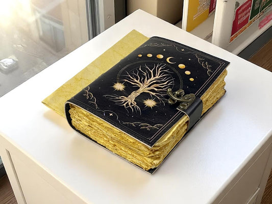 Handmade Genuine Leather Journal – Vintage Travel Diary in Multiple Sizes & Colors