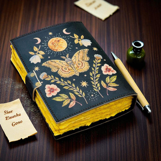 Classic Lined Leather Journal | Handmade Writing Diary | Travel & Gratitude Notebook