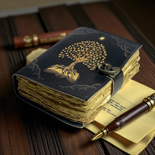 Handmade Colorful Leather Journal – Full Grain Buffalo Leather Notebook with Lock