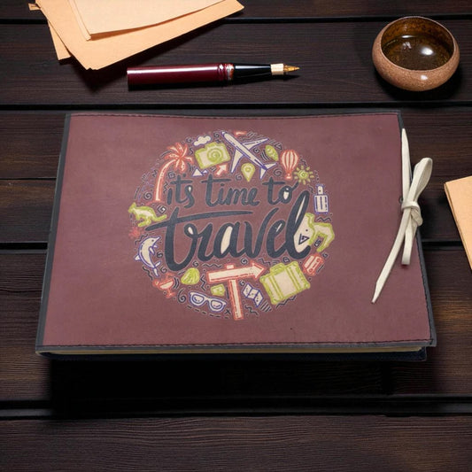 Our Adventure Book Leather Scrapbook Photo Album – Handmade Memory Book 7x10 by Hana Exports (Copy)