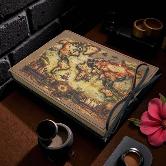 Our Adventure Book – Handmade Leather Scrapbook Photo Album for Couples & Travel Memories