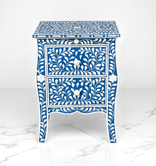 Handmade Bone Inlay Bedside Table – Modern Nightstand by HANA EXPORTS