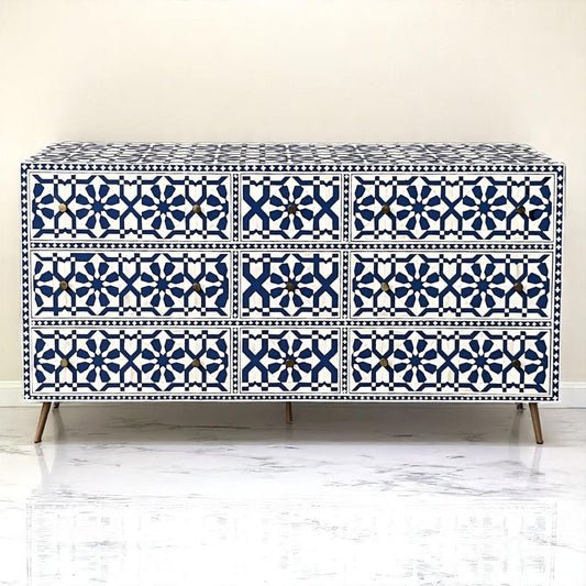 Handmade Bone Inlay Sideboard Cabinet – Camel Bone & Resin Furniture by HANA EXPORTS