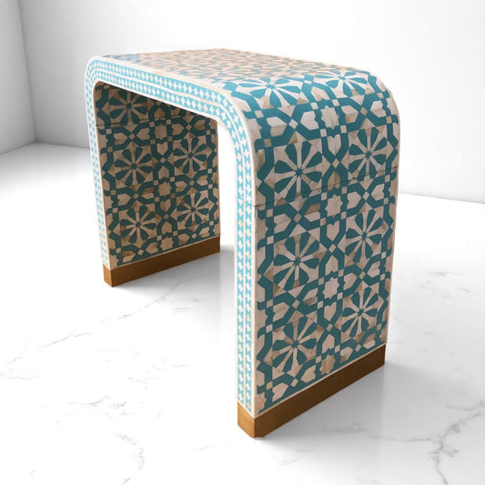 Elegant Handmade Bone Inlay Console Table – Camel Bone, Resin & Wood by HANA EXPORTS