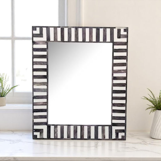Handmade Bone Inlay Mirror Frame – Camel Bone & Resin Wooden Wall Frame by HANA EXPORTS