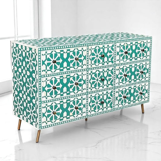 Handmade Bone Inlay Sideboard Cabinet | Camel Bone & Resin Furniture by HANA EXPORTS