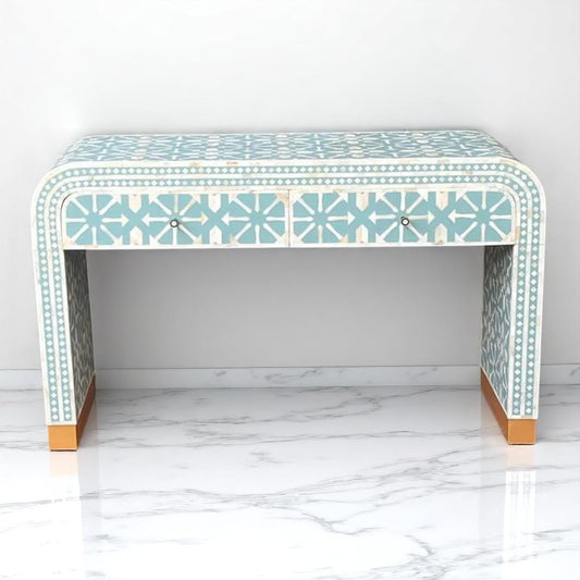 Handmade Bone Inlay Console Table – Camel Bone, Resin & Wood Furniture by HANA EXPORTS