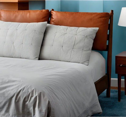 Customized Genuine Leather Headboard Cover, Queen Size Headboard Cushion, Wall Hang Leather Cushion Cover, Hanging Headboard Protector - Hana Exports