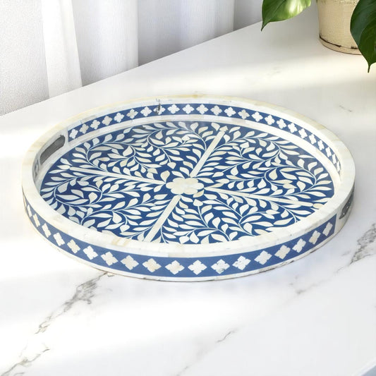 Handmade Bone Inlay Tray | Decorative Wooden Camel Bone Tray by Hana Exports