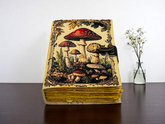 Tree of Life Leather Grimoire Journal – Handmade Spell Book With Lock