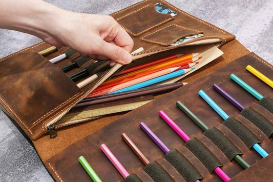 Leather sketchbook cover case for sketch pad 9 x 12 , Artist Drawing Sketch Pad Holder portfolio for 9"X12" Sketchbook