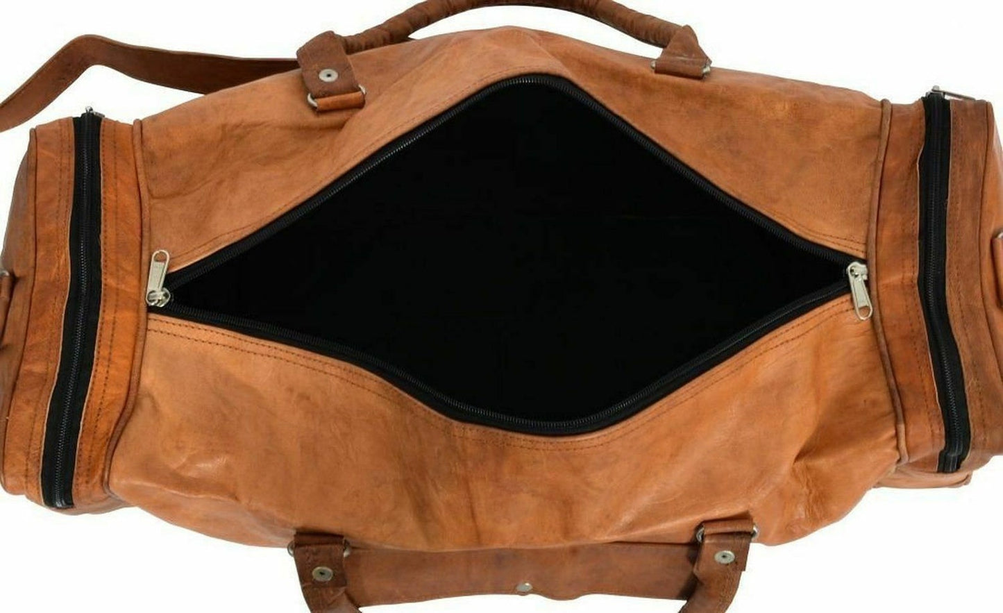 Genuine Vintage Leather Duffle Bag - Hana Exports