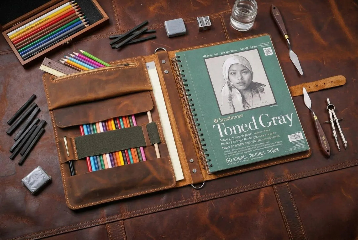 Leather Sketchbook Cover