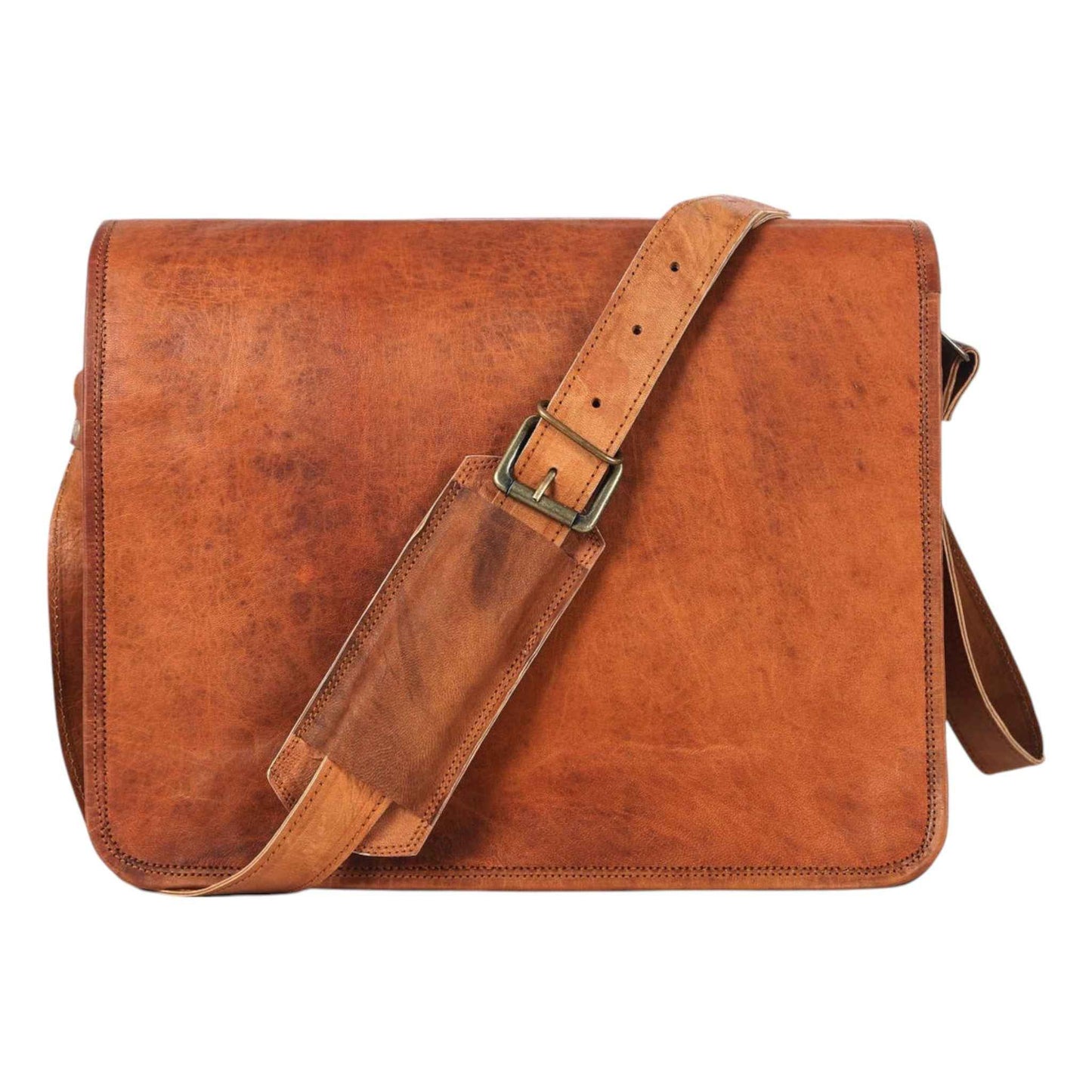 Unisex Handmade Vintage Brown Leather Crossbody Bag