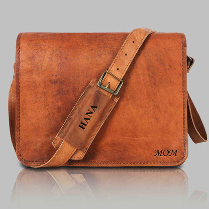 Unisex Handmade Vintage Brown Leather Crossbody Bag