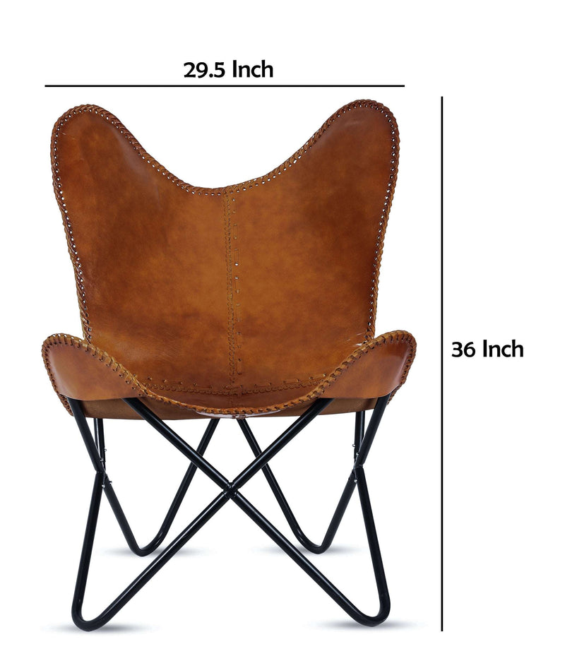 Leather Handmade Butterfly Chair with Folding Chair Stand leather living room chair leather butterfly chair
