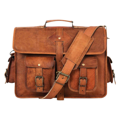 Unisex Handmade Vintage Brown Leather Bag