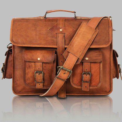 Unisex Handmade Vintage Brown Leather Bag
