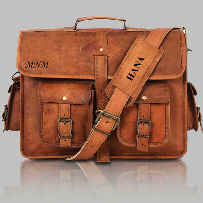 Unisex Handmade Vintage Brown Leather Bag