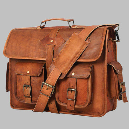 Unisex Handmade Vintage Brown Leather Bag