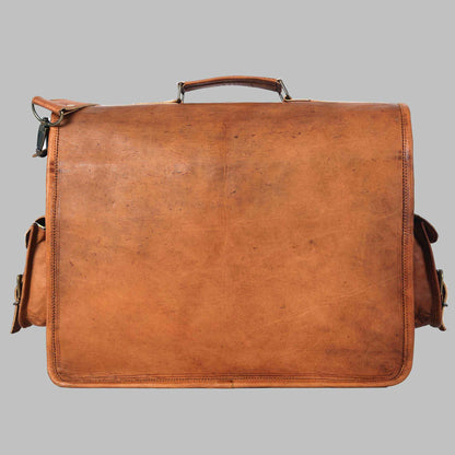 Unisex Handmade Vintage Brown Leather Bag