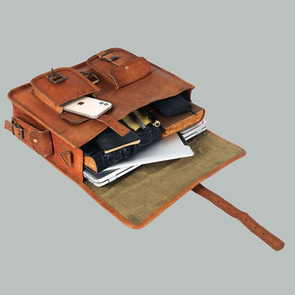 Unisex Handmade Vintage Brown Leather Bag
