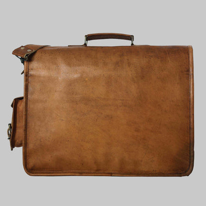 Vintage Handmade Leather Travel Satchel & Briefcase