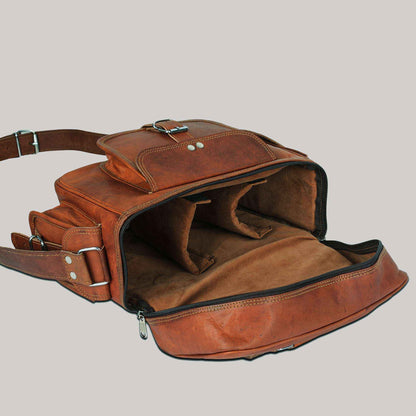 Premium Vintage Leather Camera Bag – Stylish & Durable