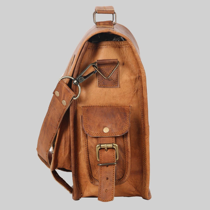 Leather Messenger Bag for Men Women - Full Grain Leather Laptop Satchel bag Office Shoulder Bag