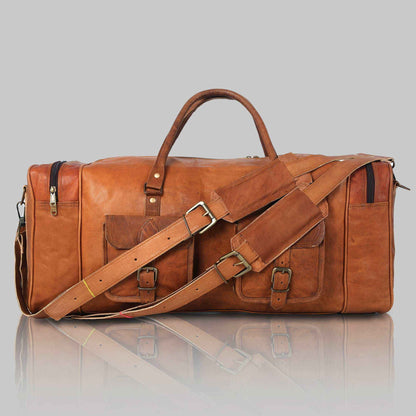 Personalized Men’s Leather Travel Duffel Bag