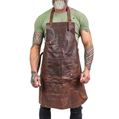 Hana Exports Premium Leather Work Apron – Durable