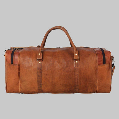 Personalized Men’s Leather Travel Duffel Bag
