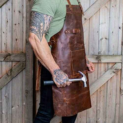 Hana Exports Premium Leather Work Apron – Durable