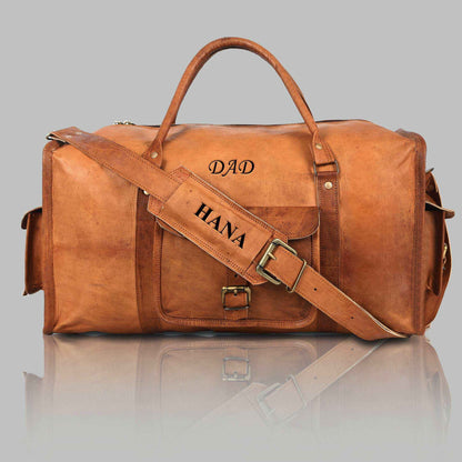 Unisex Square Leather Duffel Bag – Stylish, Durable