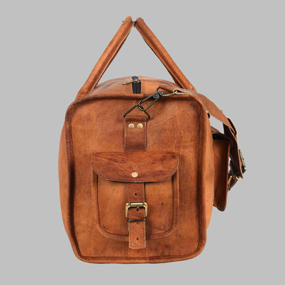 Unisex Square Leather Duffel Bag – Stylish, Durable