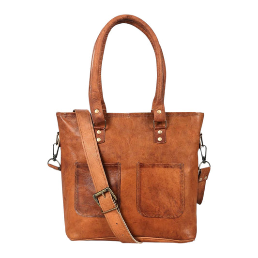 Personalized Handmade Vintage Brown Leather Bag - Hana Exports