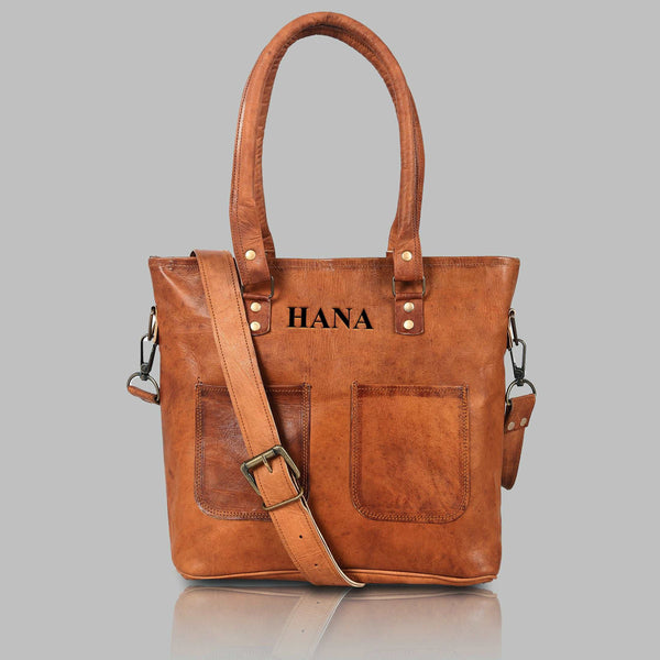 Genuine Leather Tote Bag Large Shoulder Purse Vintage Crossbody Work Handbag