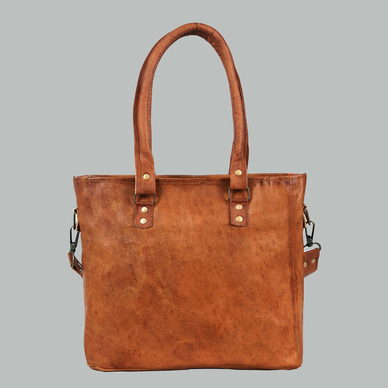 Genuine Leather Tote Bag Large Shoulder Purse Vintage Crossbody Work Handbag