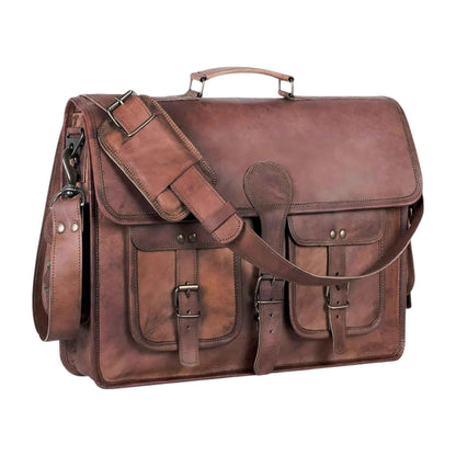 Unisex Handmade Leather Laptop Messenger Bag